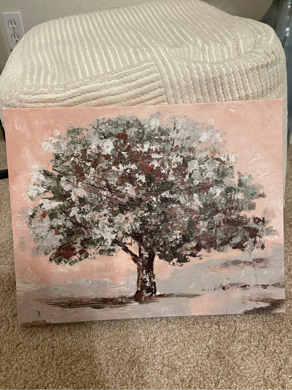Hobby Lobby Pink Tree Canvas with Green and Brown Accents